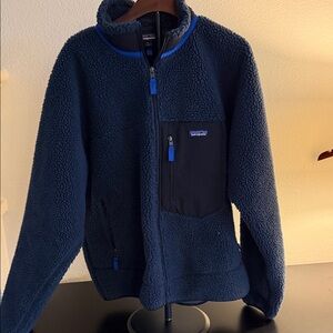 Patagonia Retro-X Dark Navy Fleece Jacket with Blue Accents